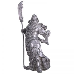 財神爺關(guān)公神像雕像純銀擺件